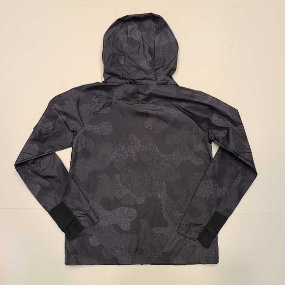 All in Motion Windbreaker Jacket Hooded Black Gray Camo Camouflage 8 10 - Picture 6 of 10